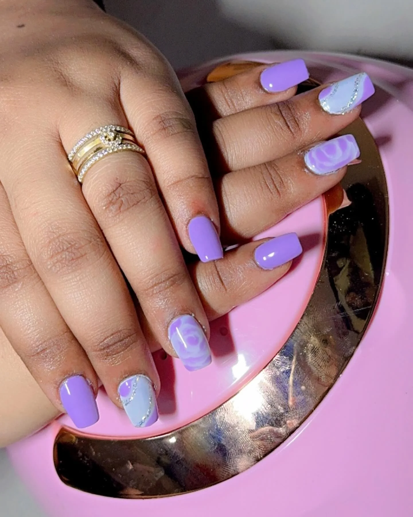 Purple and White
