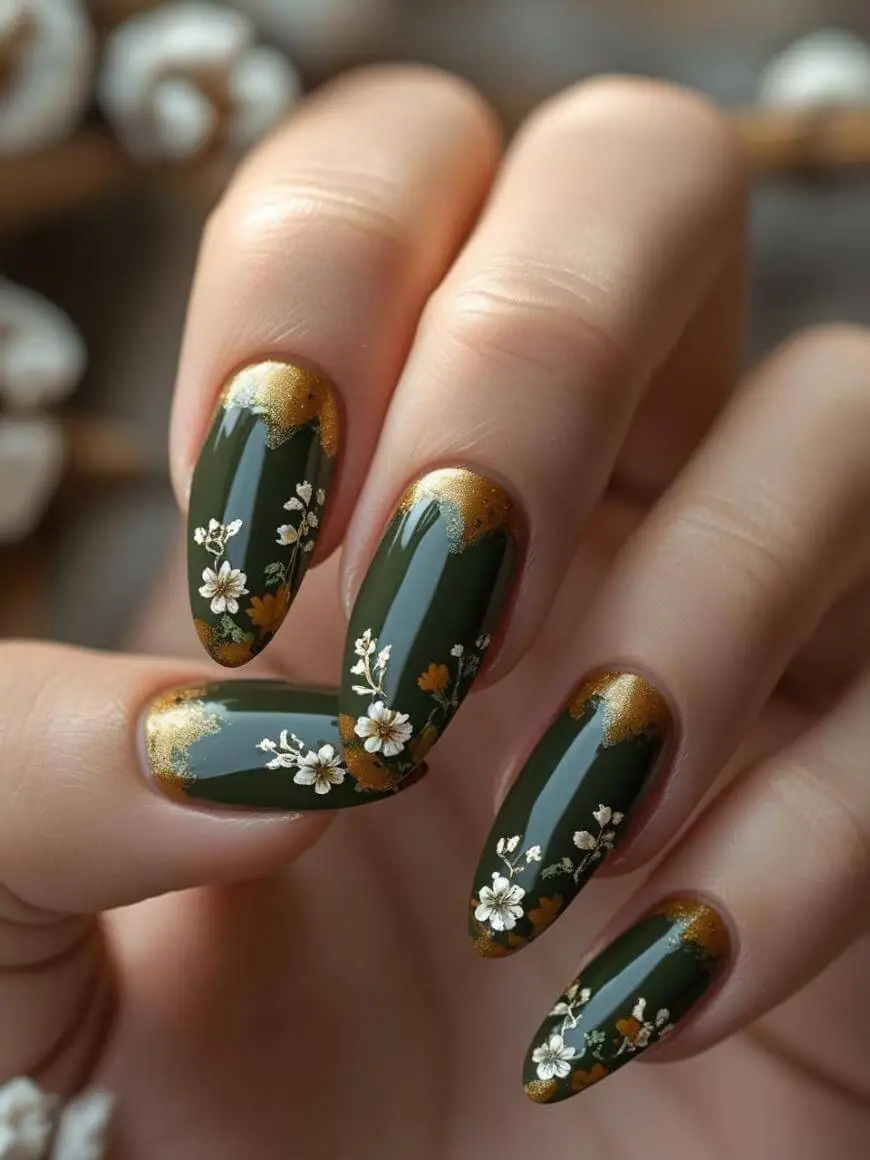 Fall Floral Nails