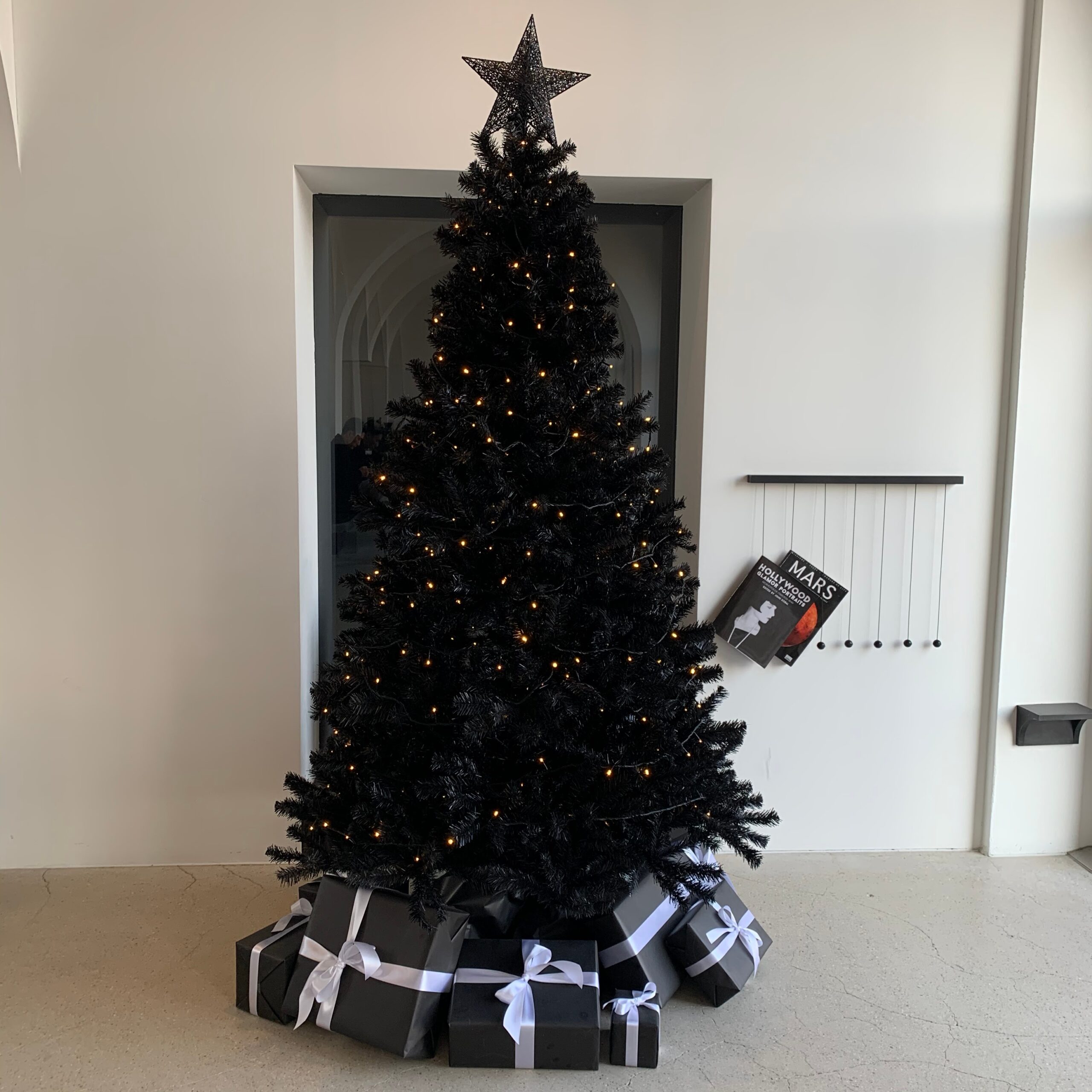 black Christmas trees