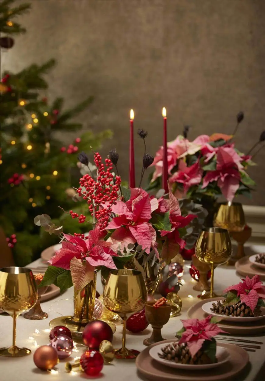 Pink Christmas Tablescapes